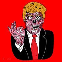 Zombie Donald Trump Funny Halloween Santa Hat thumb 1