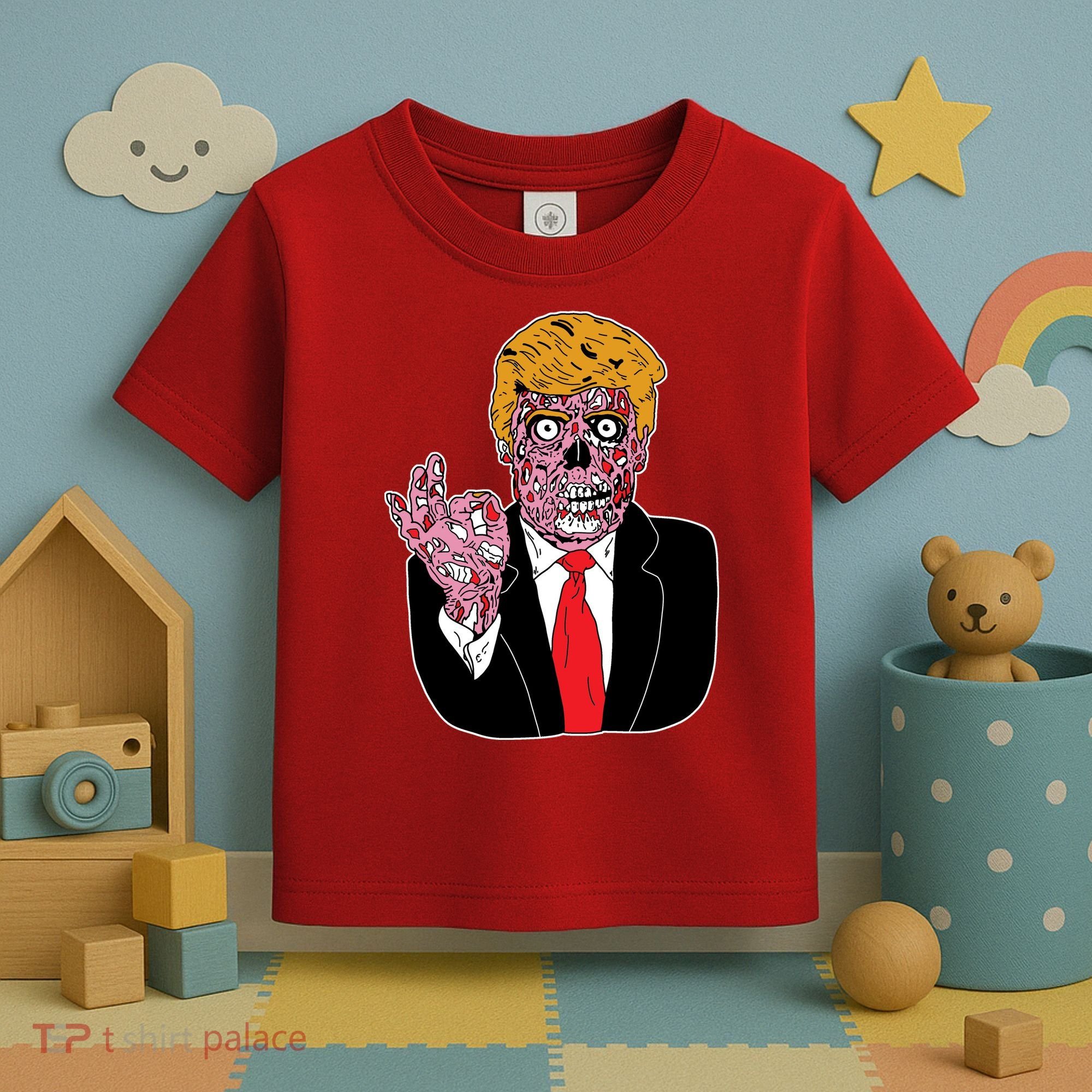 Zombie Donald Trump Funny Halloween Toddler T-Shirt
