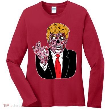 Zombie Donald Trump Funny Halloween Women's Long Sleeve Shirt