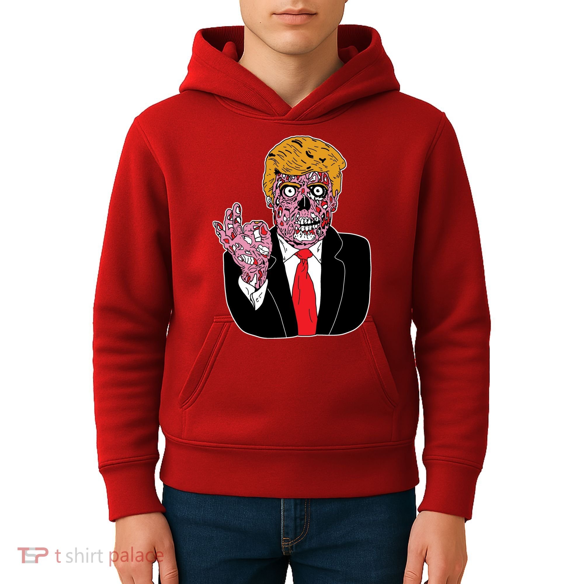 Zombie Donald Trump Funny Halloween Kids Hoodie