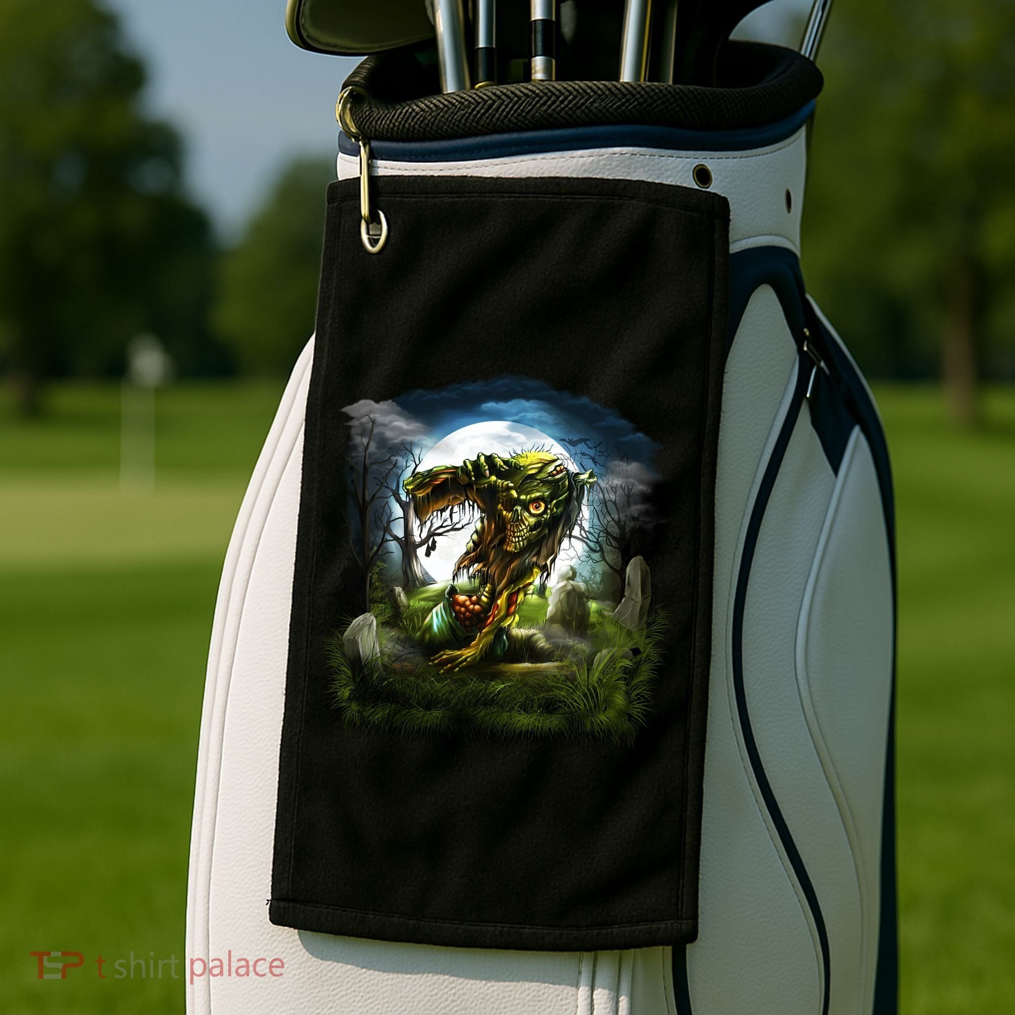 Zombie Grave Halloween Golf Towel