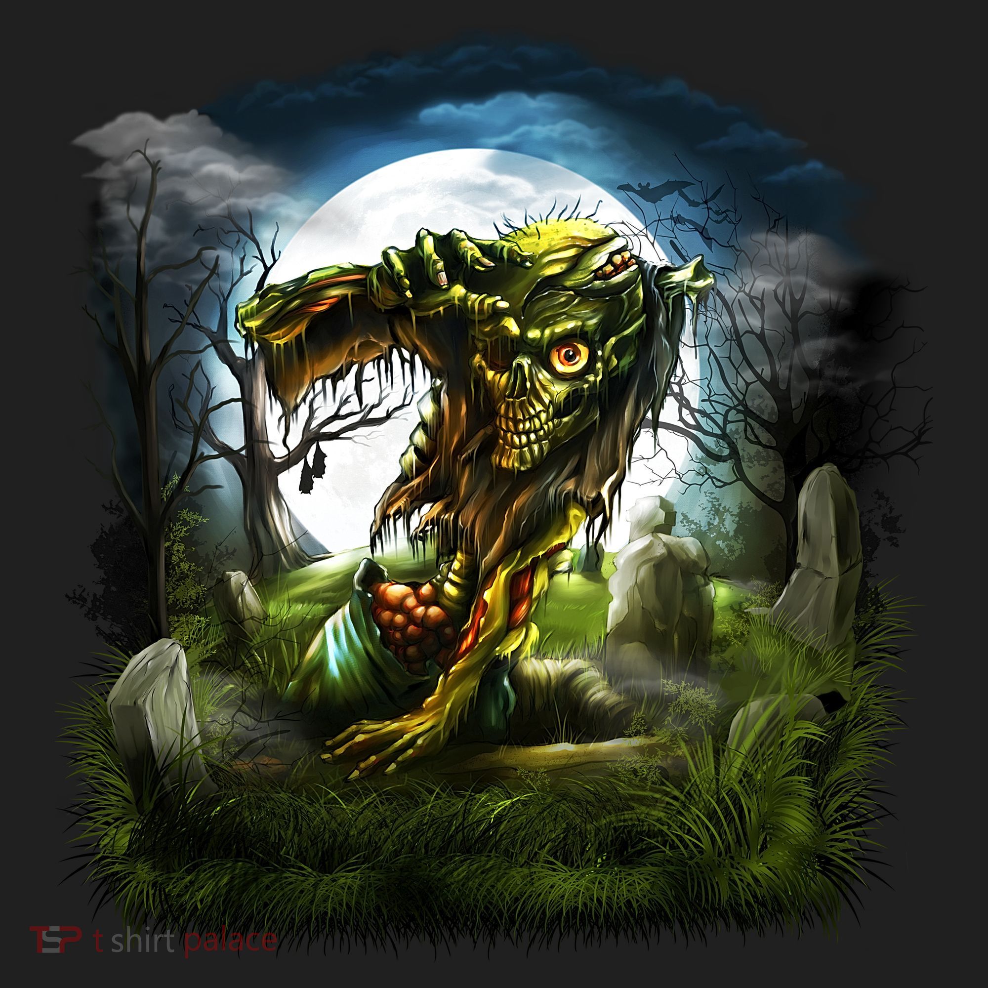Zombie Grave Halloween Golf Towel