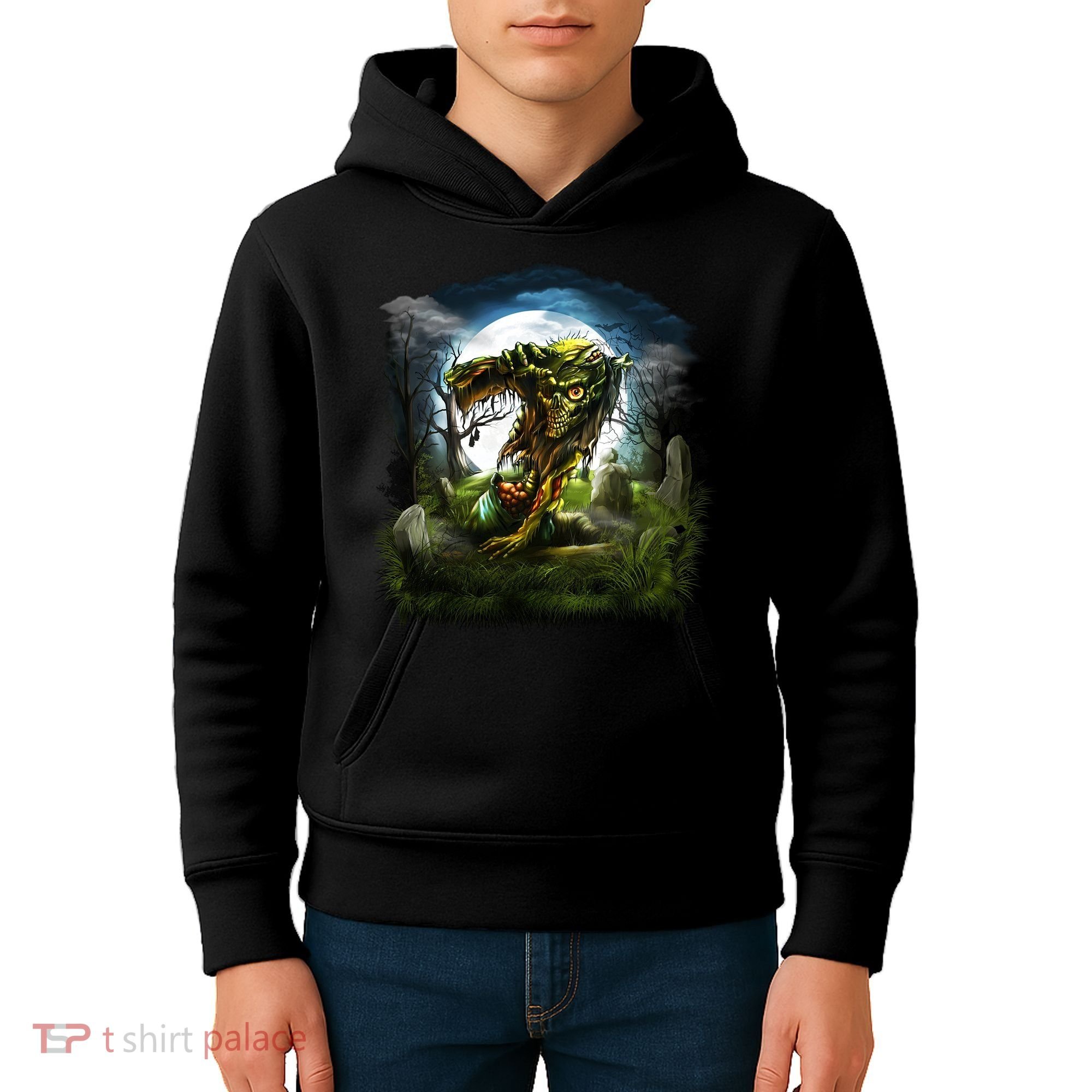Zombie Grave Halloween Kids Hoodie