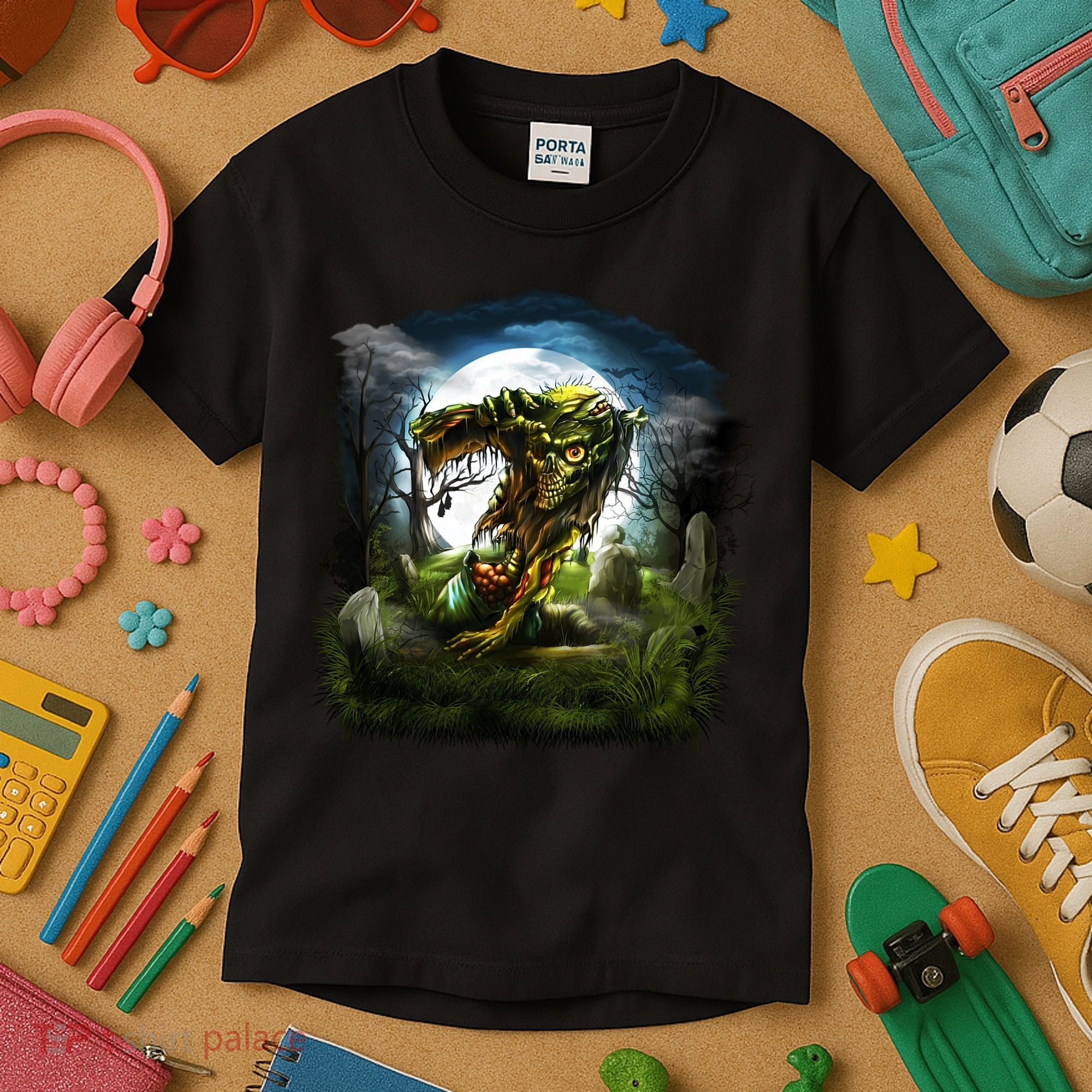 Zombie Grave Halloween Kids T-Shirt