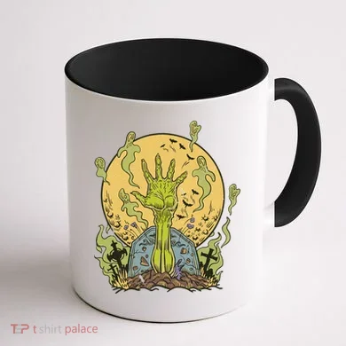 Zombie Hand Ghost Graveyard Coffee Mug back