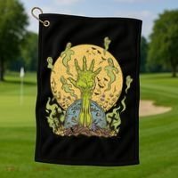 Zombie Hand Ghost Graveyard Golf Towel thumb 1