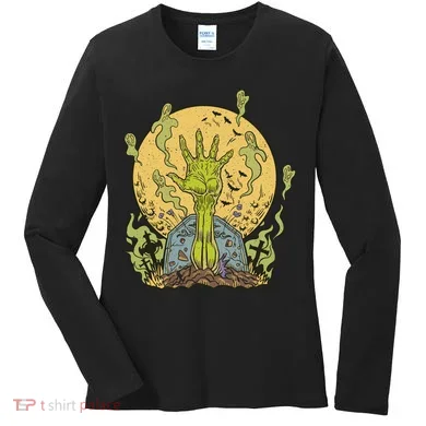 Zombie Hand Ghost Graveyard Women's Long Sleeve Shirt