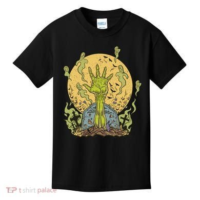 Zombie Hand Ghost Graveyard Kids T-Shirt