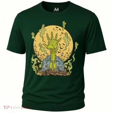 Zombie Hand Ghost Graveyard Cooling Performance Crew T-Shirt