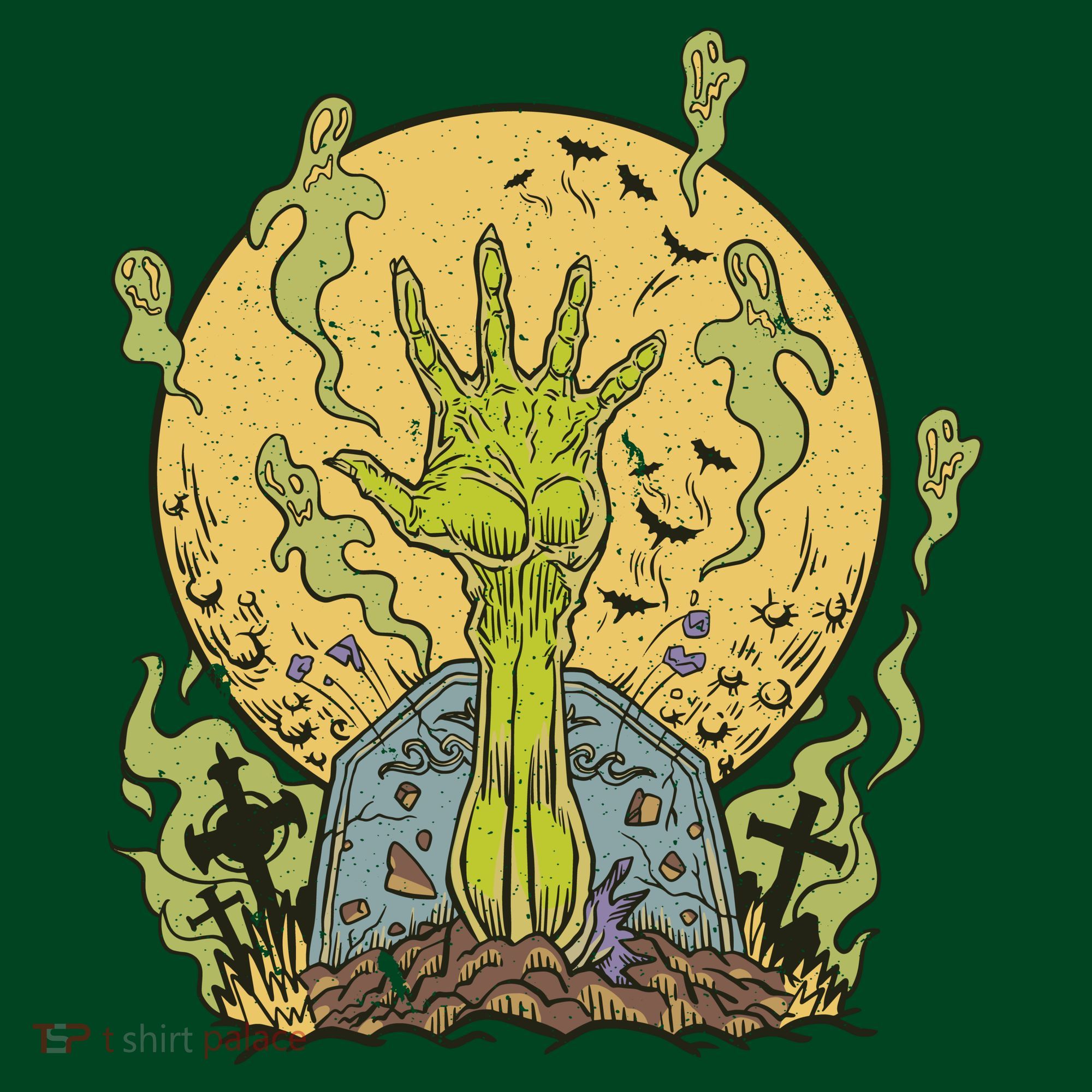 Zombie Hand Ghost Graveyard Long Sleeve Shirt