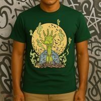 Zombie Hand Ghost Graveyard T-Shirt thumb 3