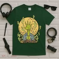 Zombie Hand Ghost Graveyard T-Shirt thumb 5