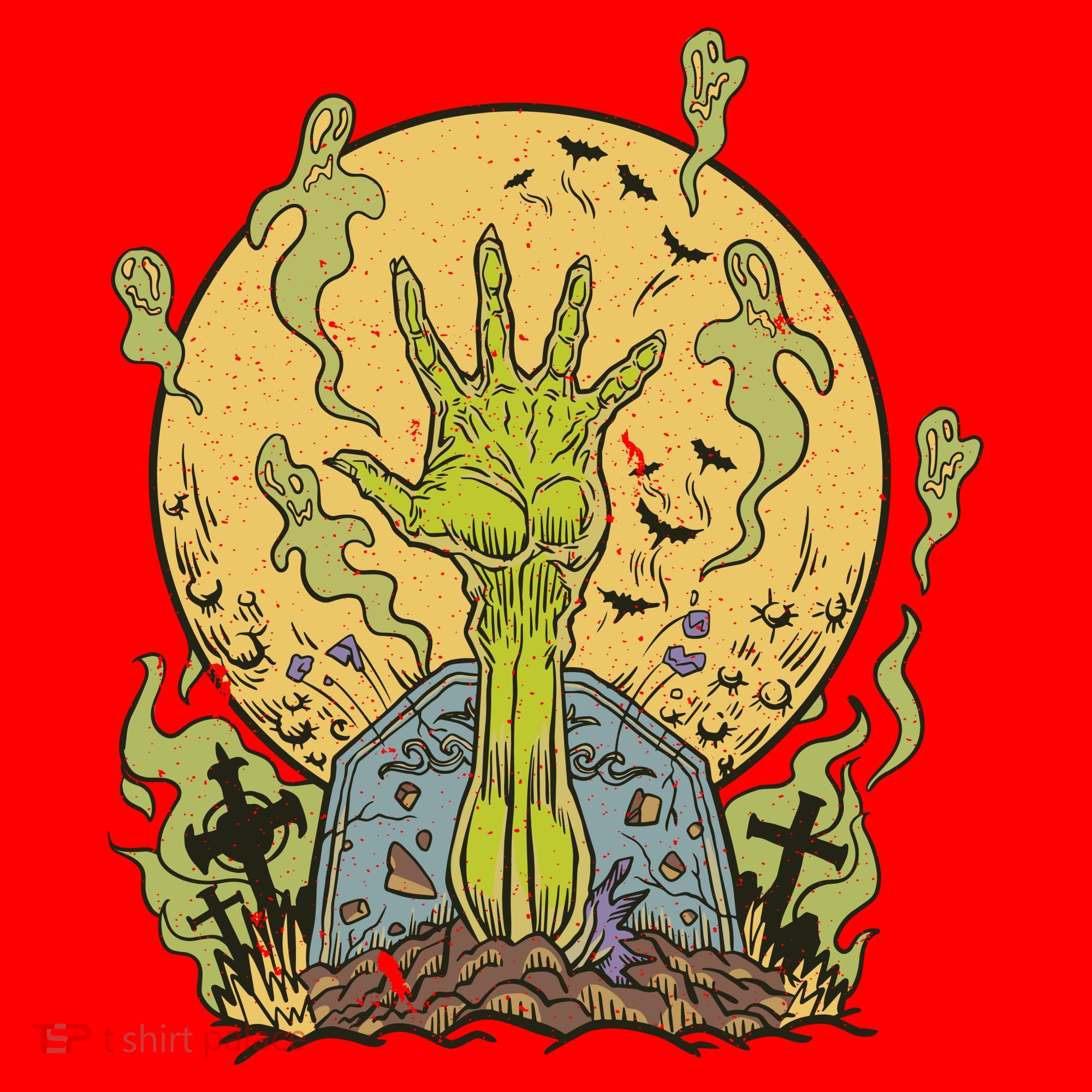Zombie Hand Ghost Graveyard Santa Hat