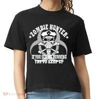 Zombie Hunter See Me Running Keep Up Comfort Colors Boxy T-Shirt thumb 0
