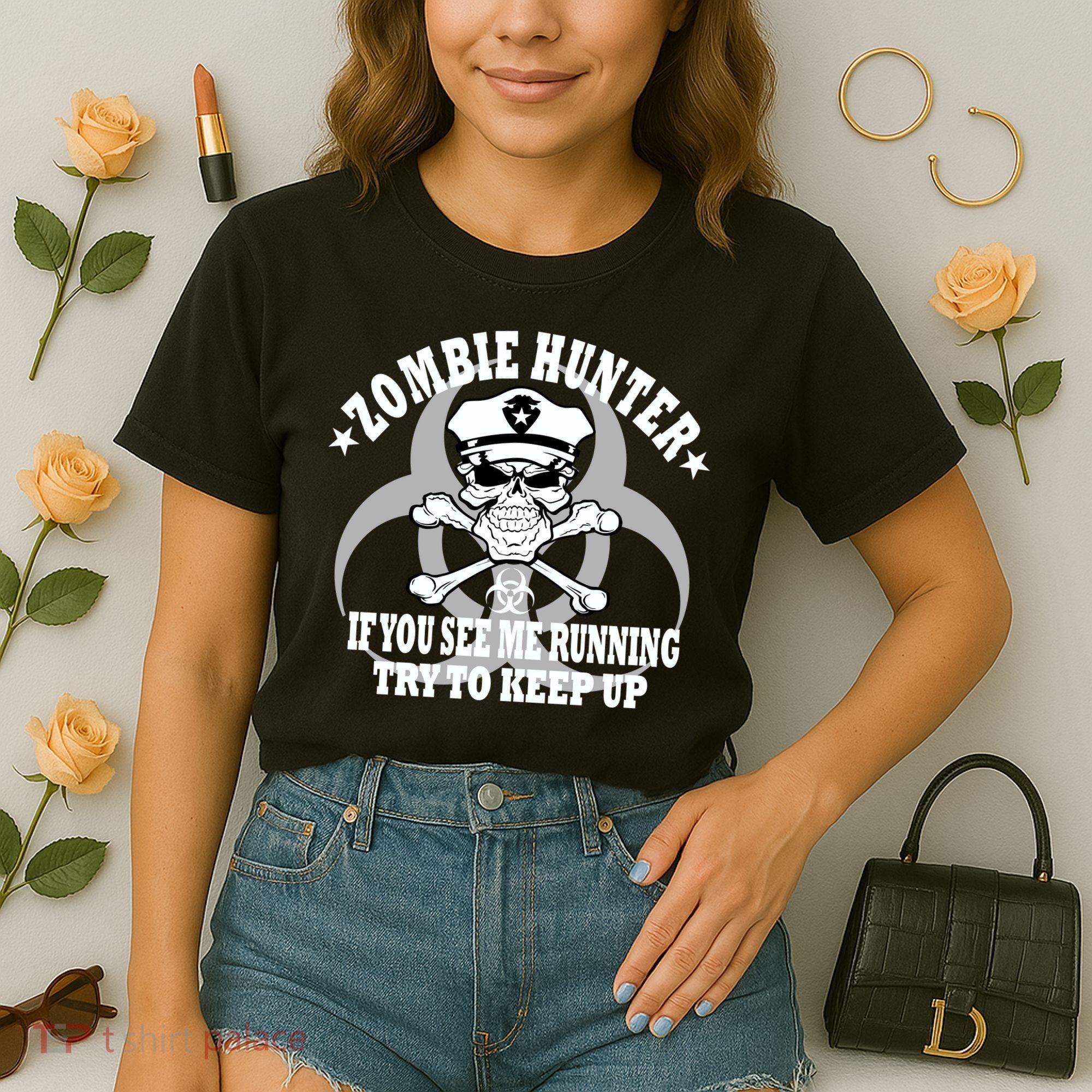 Zombie Hunter See Me Running Keep Up Comfort Colors Boxy T-Shirt