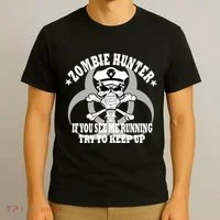 Zombie Hunter See Me Running Keep Up T-Shirt thumb 3