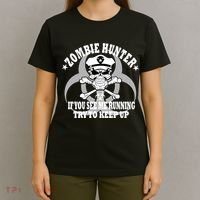 Zombie Hunter See Me Running Keep Up T-Shirt thumb 4