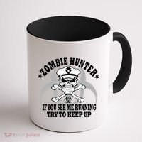 Zombie Hunter See Me Running Keep Up Coffee Mug thumb 1