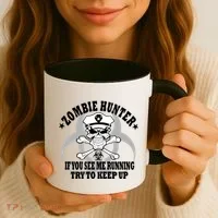 Zombie Hunter See Me Running Keep Up Coffee Mug thumb 3
