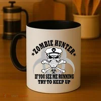 Zombie Hunter See Me Running Keep Up Coffee Mug thumb 4