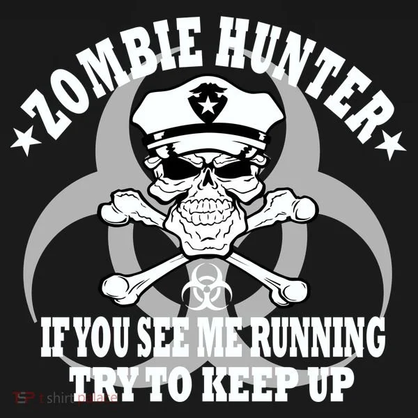 Zombie Hunter See Me Running Keep Up Coaster