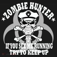 Zombie Hunter See Me Running Keep Up Polo thumb 3