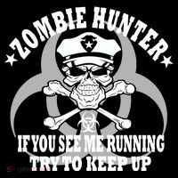 Zombie Hunter See Me Running Keep Up Ornament thumb 1