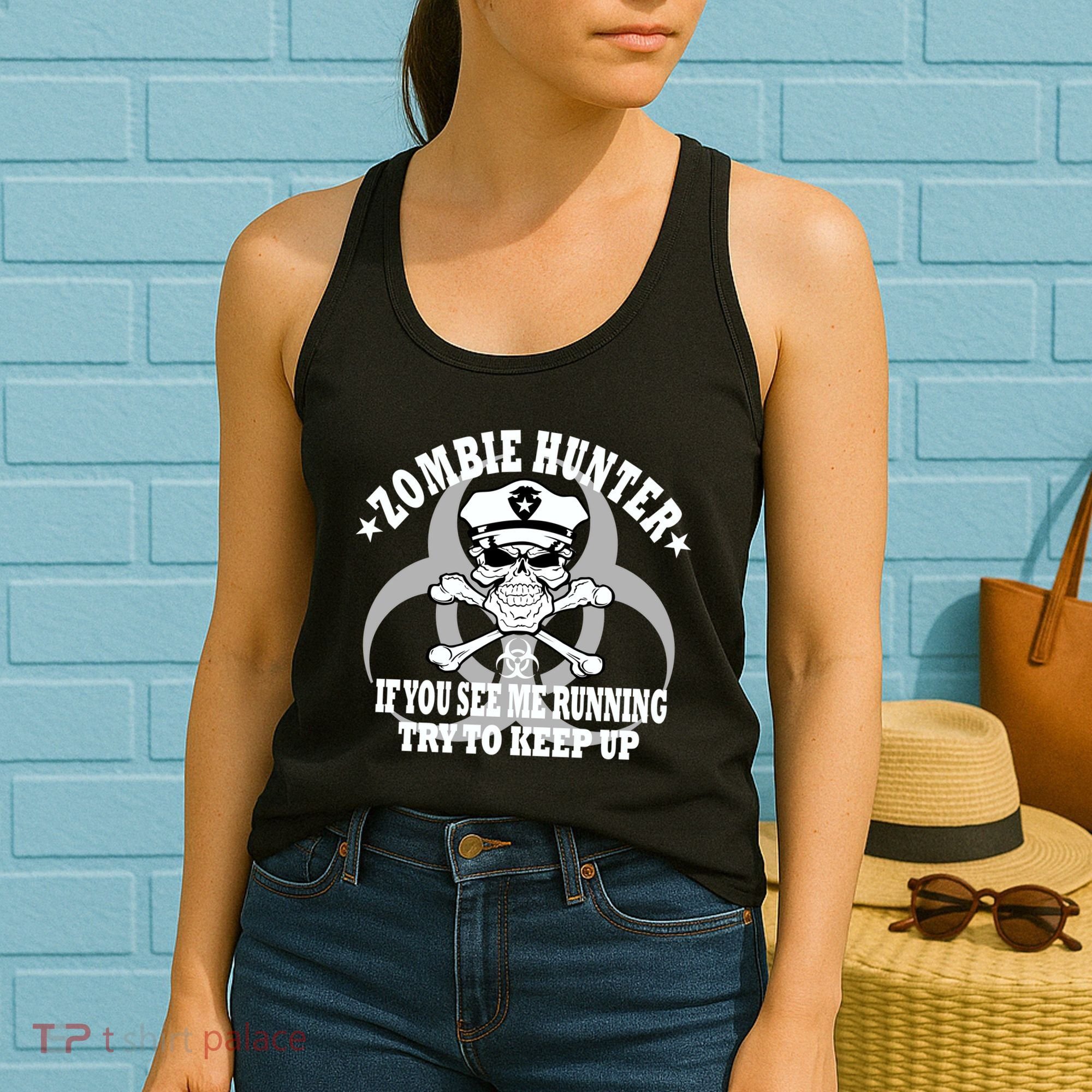 Zombie Hunter See Me Running Keep Up Women's Tank Top