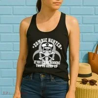 Zombie Hunter See Me Running Keep Up Women's Tank Top thumb 2