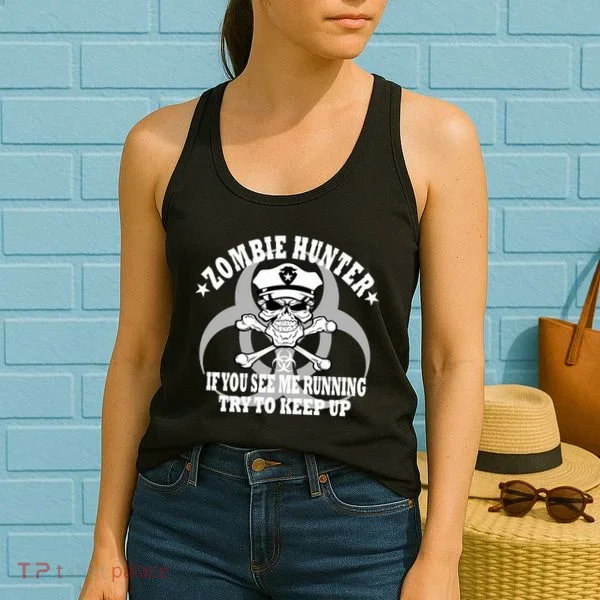 Zombie Hunter See Me Running Keep Up Women's Tank Top
