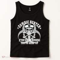 Zombie Hunter See Me Running Keep Up Tank Top thumb 2