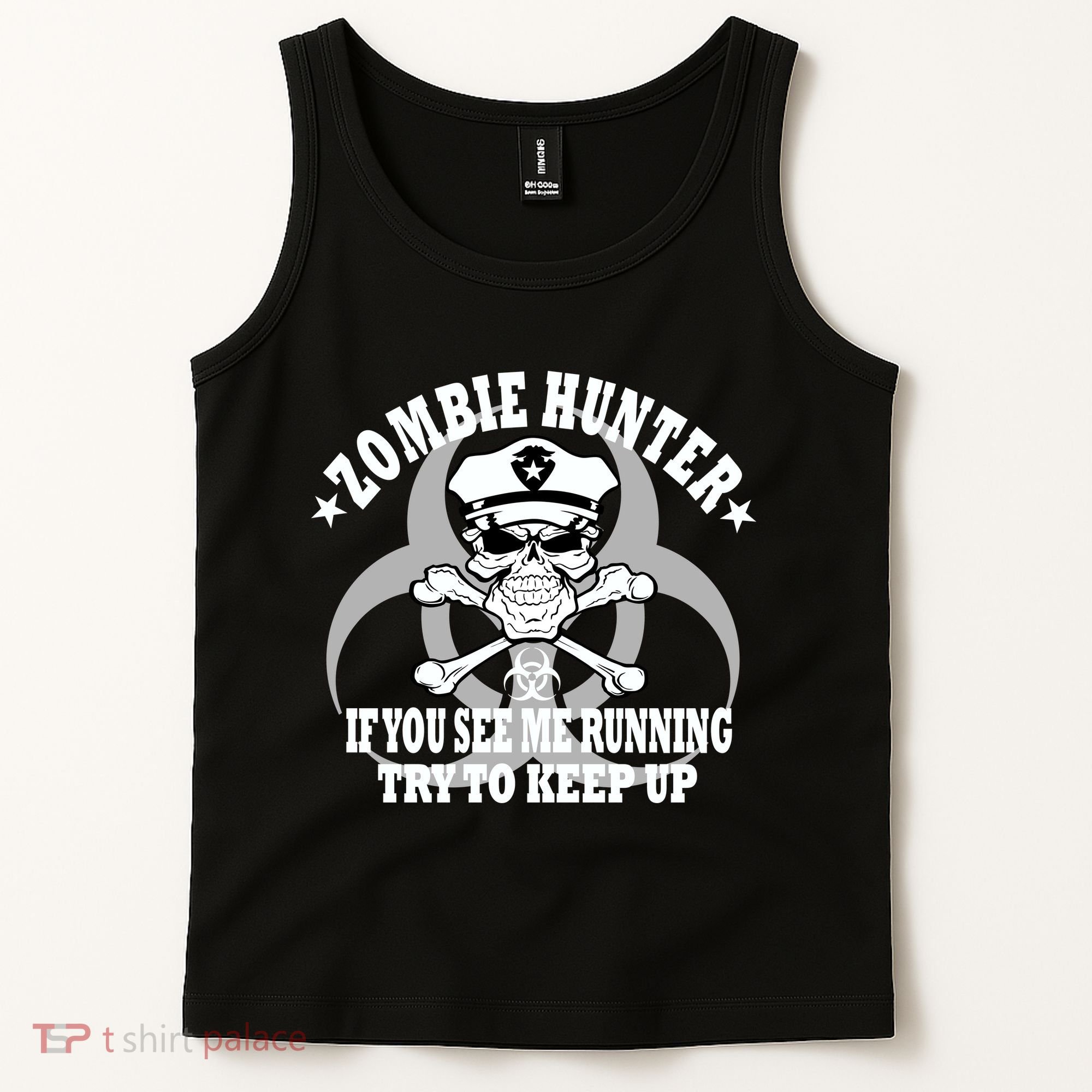 Zombie Hunter See Me Running Keep Up Tank Top