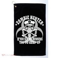 Zombie Hunter See Me Running Keep Up Golf Towel thumb 0