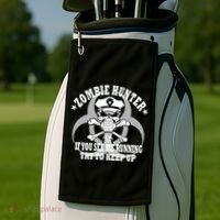 Zombie Hunter See Me Running Keep Up Golf Towel thumb 2
