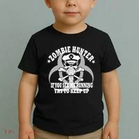 Zombie Hunter See Me Running Keep Up Toddler T-Shirt thumb 2