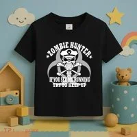 Zombie Hunter See Me Running Keep Up Toddler T-Shirt thumb 3