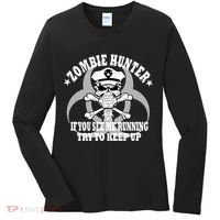 Zombie Hunter See Me Running Keep Up Women's Long Sleeve Shirt thumb 0