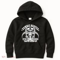Zombie Hunter See Me Running Keep Up Kids Hoodie thumb 0
