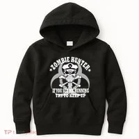 Zombie Hunter See Me Running Keep Up Kids Hoodie thumb 0