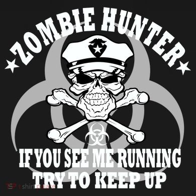 Zombie Hunter See Me Running Keep Up Kids T-Shirt