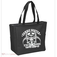 Zombie Hunter See Me Running Keep Up Tote Bag thumb 2