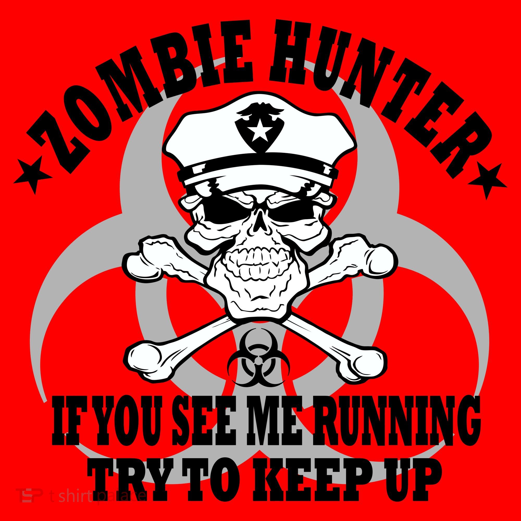 Zombie Hunter See Me Running Keep Up Santa Hat