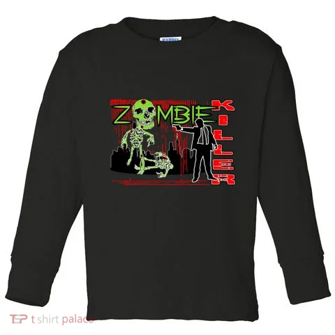 Zombie Killer Toddler Long Sleeve in the selected color