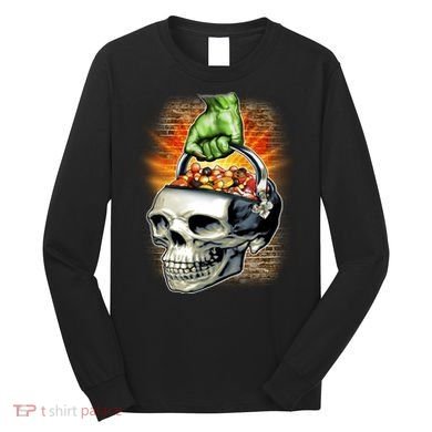 Zombie Skull Candy Bucket Long Sleeve Shirt