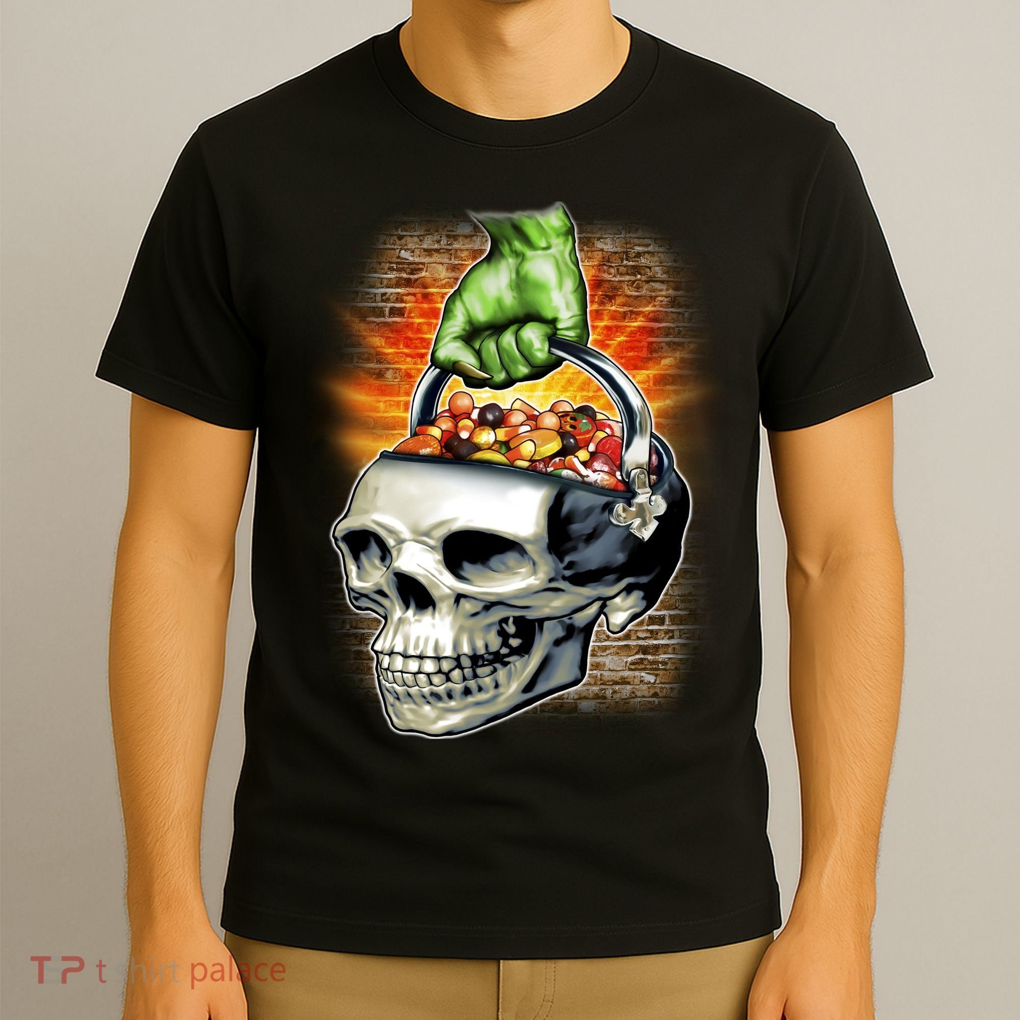 Zombie Skull Candy Bucket T-Shirt