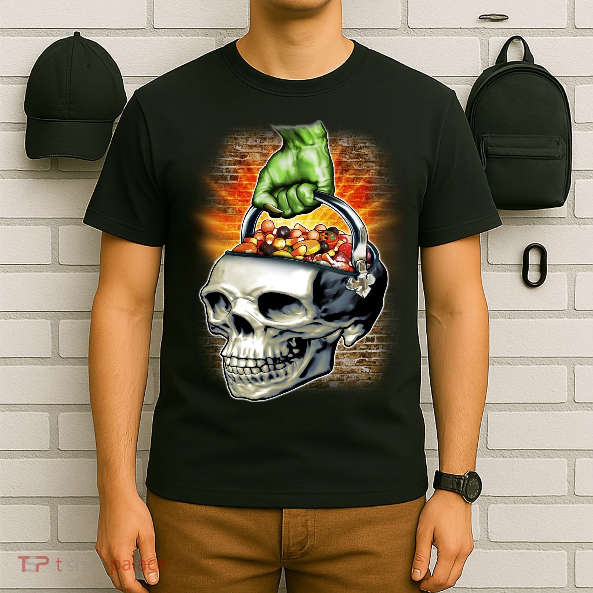 Zombie Skull Candy Bucket T-Shirt