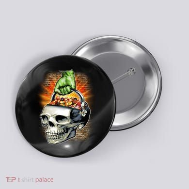 Zombie Skull Candy Bucket Button