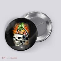 Zombie Skull Candy Bucket Button thumb 0
