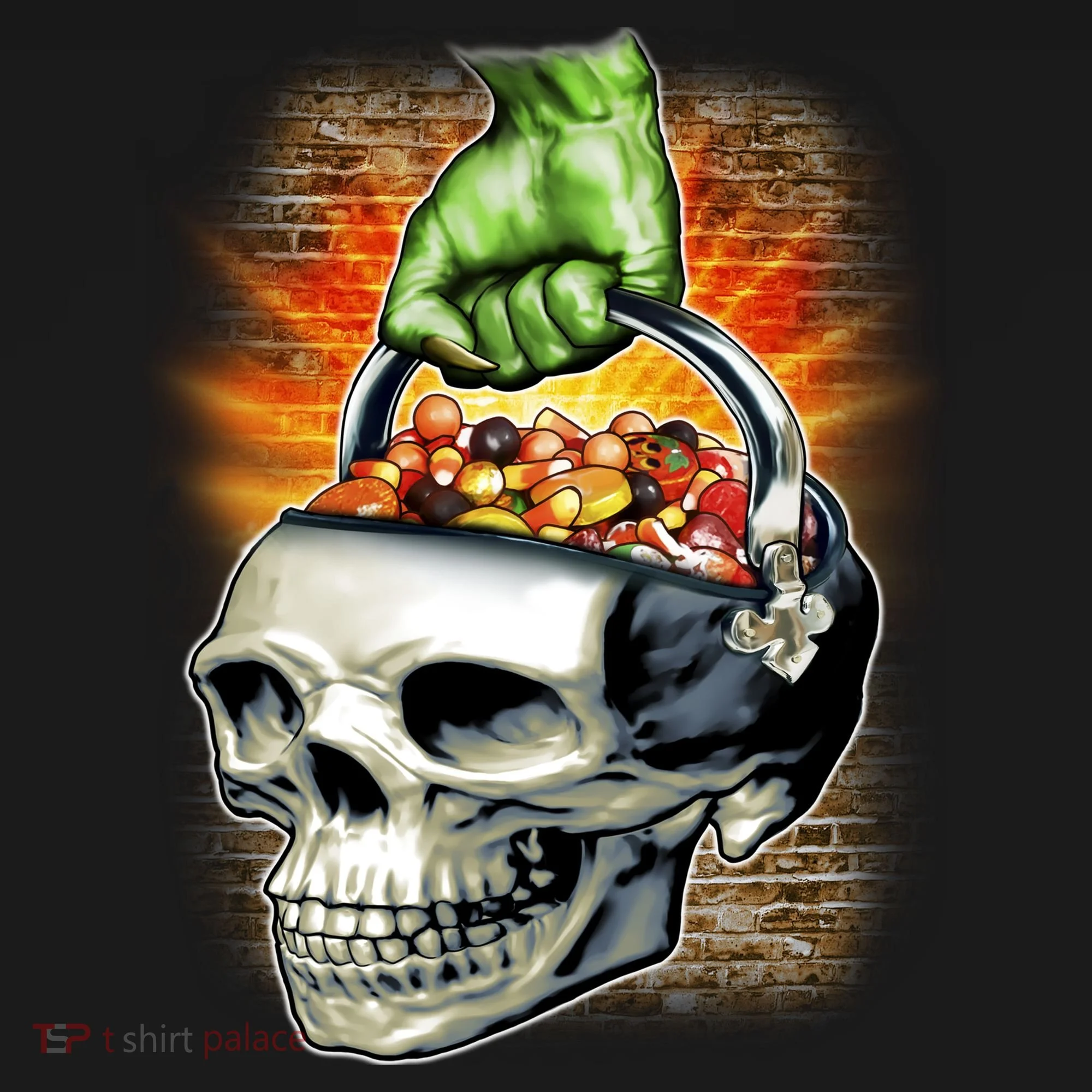 Zombie Skull Candy Bucket Pajama Set