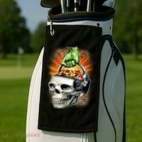 Zombie Skull Candy Bucket Golf Towel thumb 2